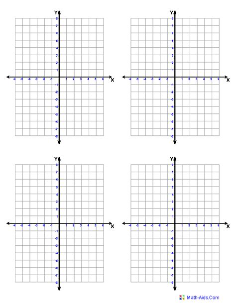 Four Quadrant Graph Paper Four Graphs Per Page School Pinterest