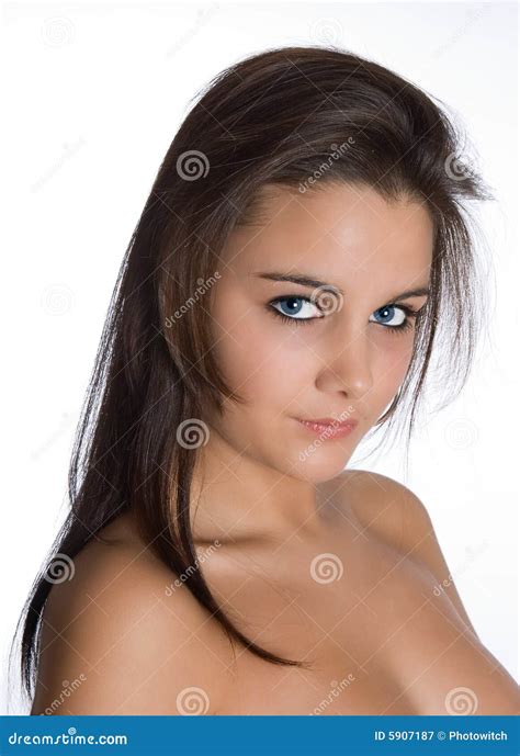 Blue Eyed Brunette Stock Image Image Of Makeup Gorgeous 5907187