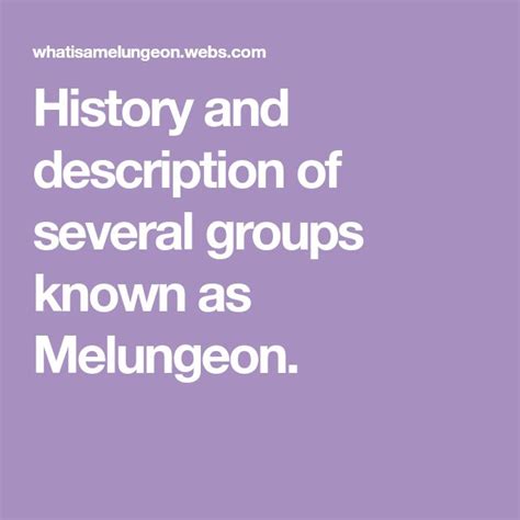 History And Description Of Several Groups Known As Melungeon Black