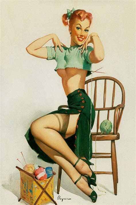 A Spicy Yarn Artist Gil Elvgren Vintage Classic Pin Up Girl Poster Print 24x36 Amazonca Home