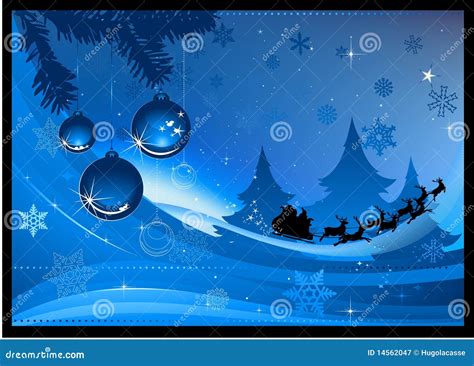 Tarjeta De Navidad Azul Ilustración Del Vector Ilustración De Saludo