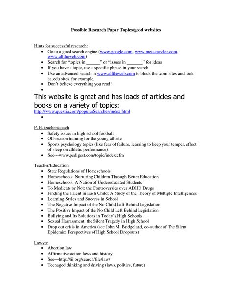 3um4 Research Paper Ideas For Teachers — Categories