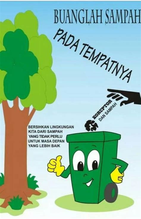 Poster Membuang Sampah Pada Tempatnya Ilustrasi
