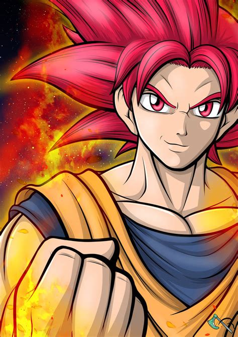 Goku Super Saiyan God By Adrianroszak On Deviantart