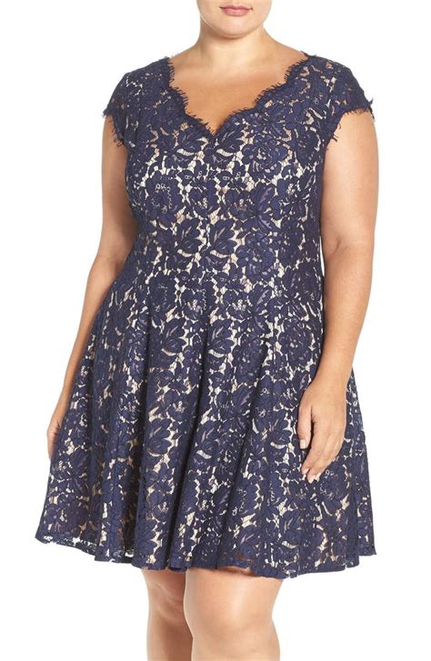 eliza j lace fit and flare dress plus size nordstrom