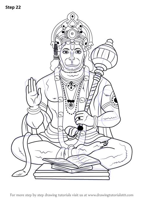 Learn How To Draw Lord Hanuman Hinduism Step By Step Drawing