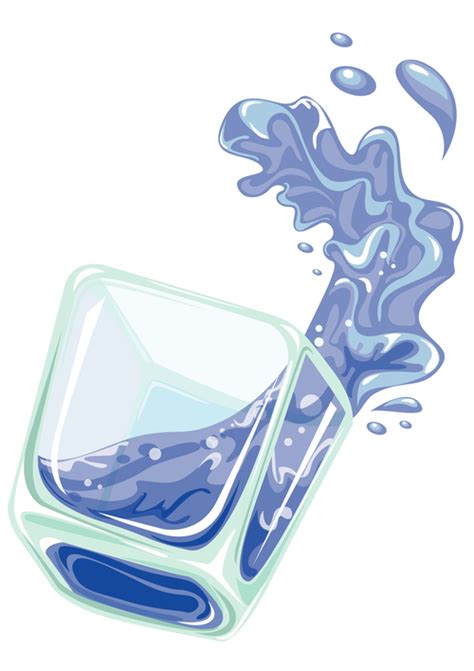 Glass Cup With Water Splash Vector Material Free Download