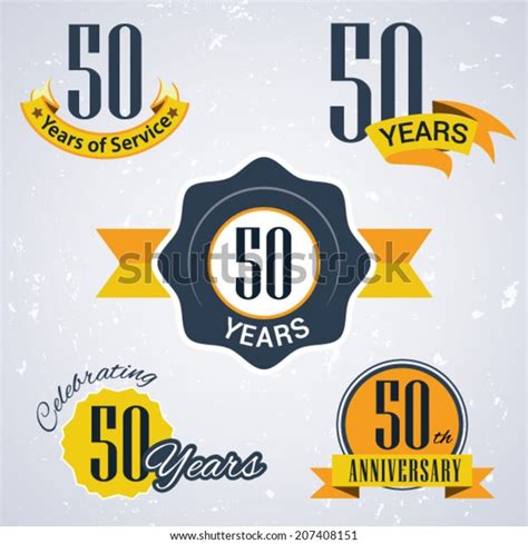 50 Years Service 50 Years Celebrating Stock Vector Royalty Free 207408151