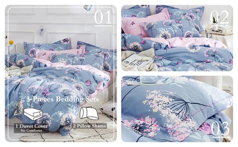 Vclife Chic Queen Bedding Sets Floral Branches Butterfly Printed Duvet