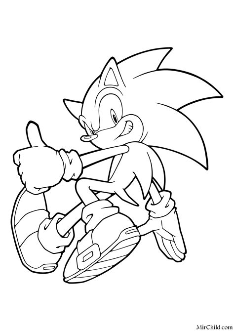 Sonic Clipart Black And White 🍓sonic Running Coloring Pages Ninfieldce