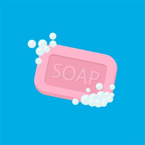 Bar Of Soap With Foam Isolated On White Background Vector Illustration