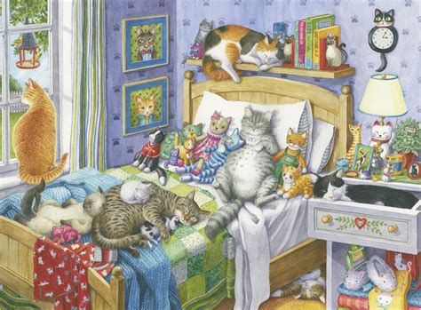500 piece jigsaw puzzle, 18x24 inches, poppies in vase art by olena art. CAT NAP 500 LARGE PIECE FORMAT JIGSAW PUZZLE - RAVENSBURGER