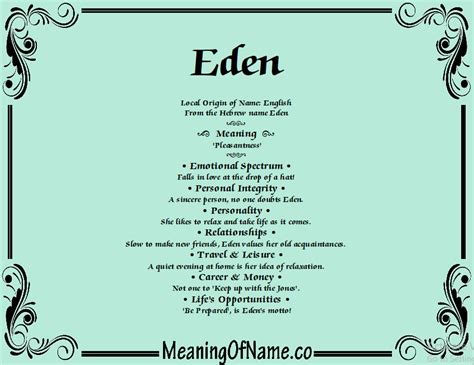 Eden Meaning Of Name