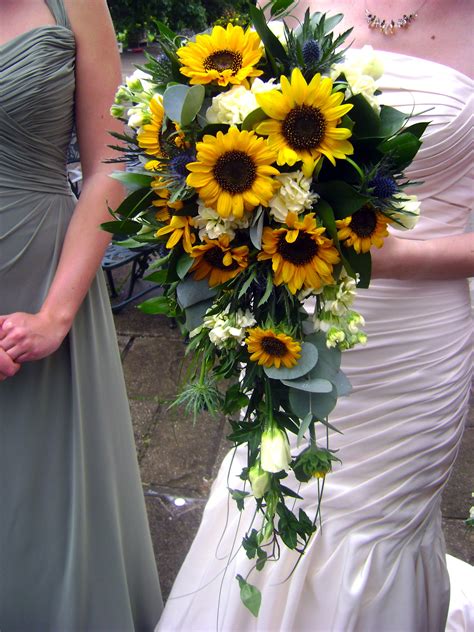 Sunflower Waterfall Bouquet Sunflower Bridal Bouquet Wedding Flowers