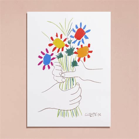 Picasso Bouquet Of Peace Art Print Pablo Picasso Flower Etsy