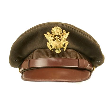 Original Us Wwii Usaaf Officer Od Green Flight Ace Crush Cap With Re