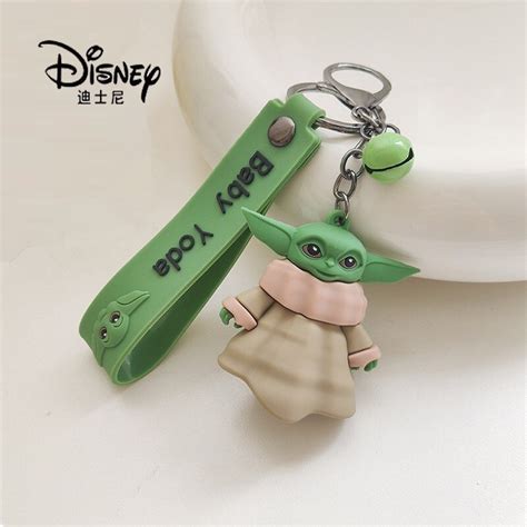 Disney Baby Yoda Action Figure Mandalorian Silicone Keychain Cartoon