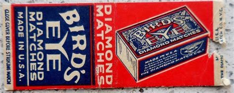 vintage matchbook cover the diamond match co bird s eye diamond matches in collectibles