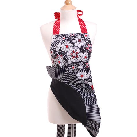 flirty aprons women s apron in scarlet blossom and reviews wayfair