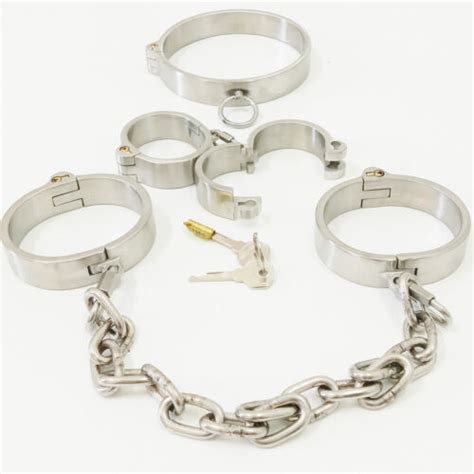 Stainless Steel Restraints BDSM Bondage Metal Neck Collar Hand Ankle Cuffs BDSM EBay
