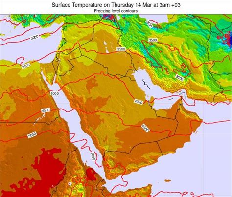 Saudi Arabia Surface Temperature On Tuesday 20 Apr At 9pm Ast
