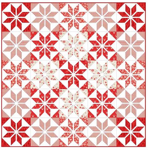 Makower Scandi 3 Quilt Kit Red Scandinavian Quilts Quilts Quilt