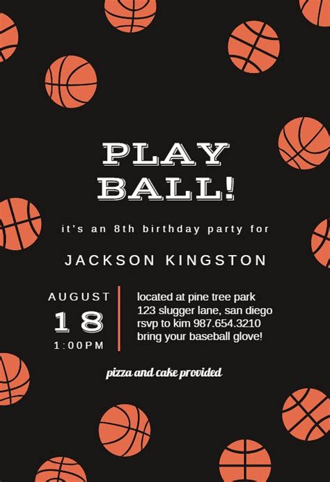 Basketball Birthday Birthday Invitation Template Free Greetings