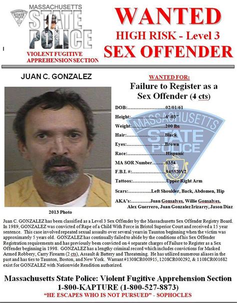 State Police Add Five Men To Most Wanted Sex Offenders List The Boston Globe