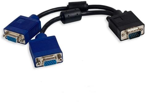 Gromo Vga Y Splitter Cable 15 Pin Male To Dual Female Vga Cable