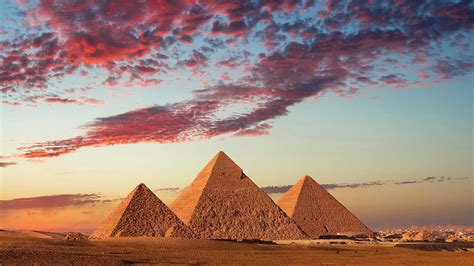 Sunset At The Pyramids Giza Cairo Photograph By Nick Brundle