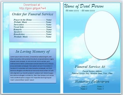 A Free To Download Funeral Program Template Microsoft Word In Doc