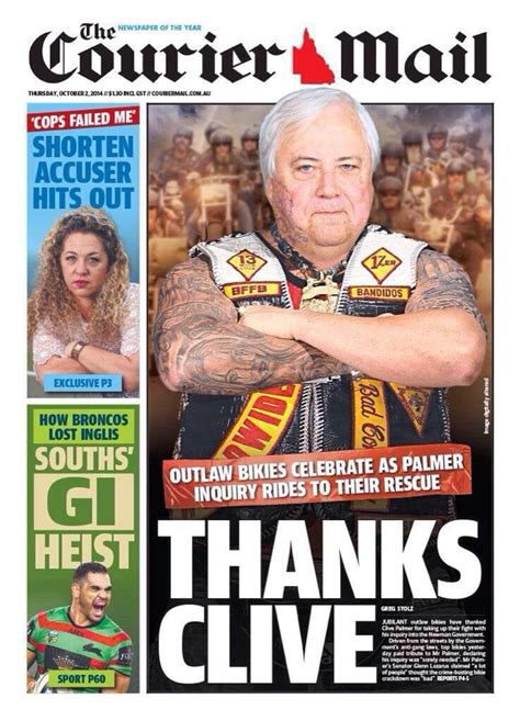 Todays Courier Mail Front Page Rbrisbane