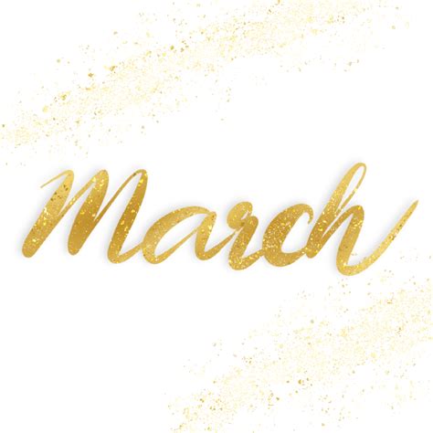 Glitter Letters Png Transparent Gold Glitter Lettering Of March March