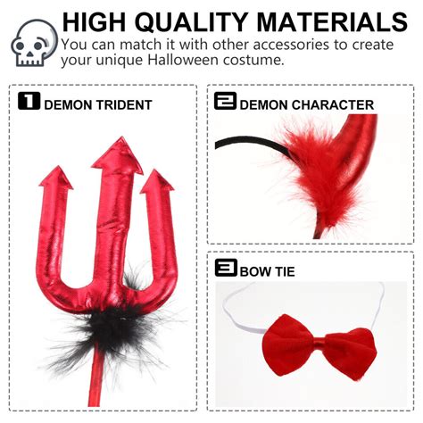 3 Sets Pitchfork Devil S Horn Headband Costume Tail Ebay