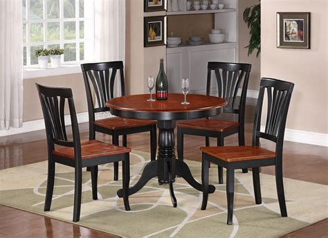 $844 table and chairs dinette set with black suede seating. kitchen table for 4 2017 - Grasscloth Wallpaper