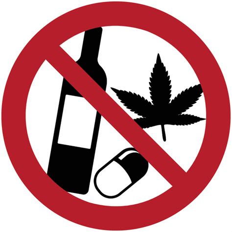 Cartel Con Pictograma Prohibición De Alcohol Y Drogas Seton
