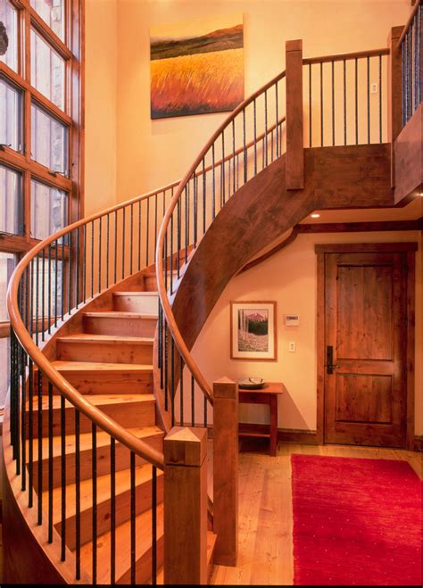 Columbine Residence Rustic Staircase Denver By Pierce Austin