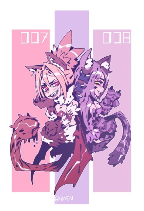 Cheshire Cat And Manticore Monster Girl Encyclopedia Drawn By