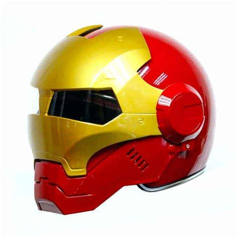 Iron Man Motorcycle Helmet Red Gold Modular Flip Up