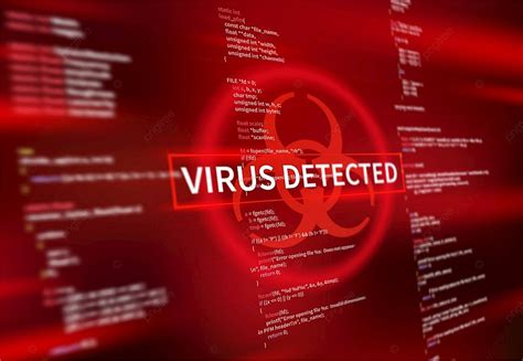Virus Detected Warning Alert Message On Computer Screen Template