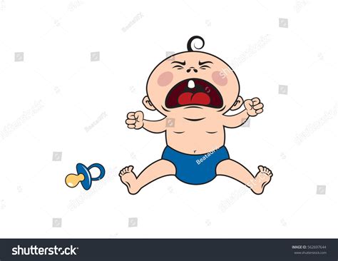 Crying Baby Cartoon Character Angry Child Stock Illustration 562697644