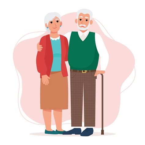 Linda Pareja De Ancianos Anciano Y Mujer Jubilados Felices Abuelos