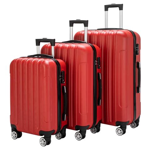 Zimtown Zimtown 3 Piece Nested Spinner Suitcase Luggage Set With Tsa