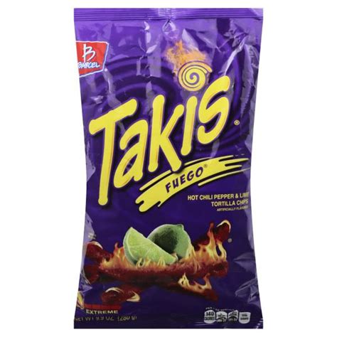 Takis® brand brings its explosive flavor to snack nut category. Takis Tortilla Chips, Fuego, Hot Chili Pepper & Lime ...