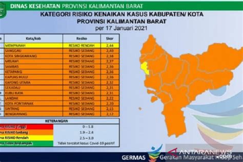 Kabupaten Kota Di Kalbar Masuk Zona Orange Penyebaran Covid