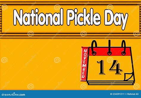 14 November National Pickle Day Text Effect On Yellow Background