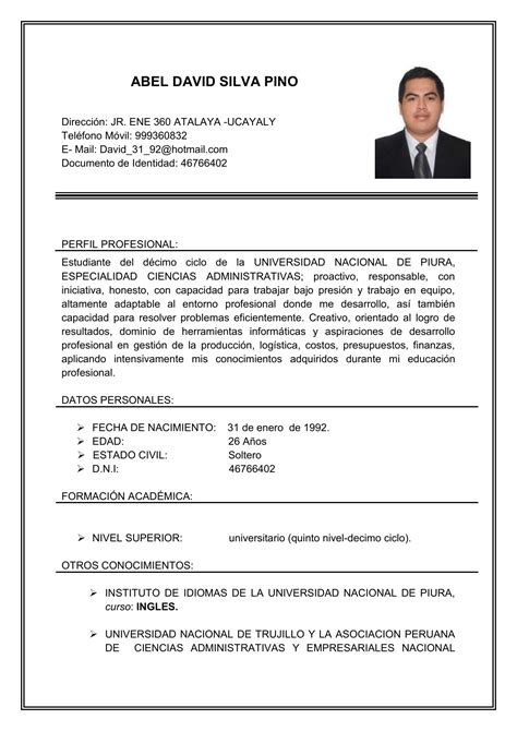 Modelo Curriculum Vitae Docente Universitario Financial Report