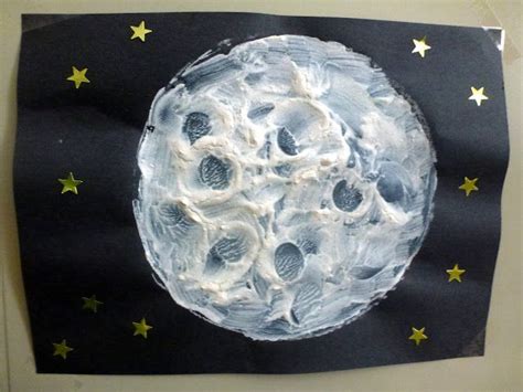 Choices For Children Textured Moon Paintings Moon Crafts Space