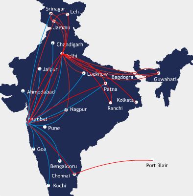 Go Air Route Map