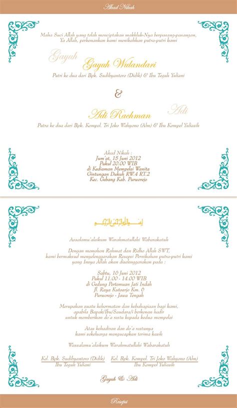 Jika anda ingin lebih terlihat keren lagi. Undangan Ngunduh Mantu